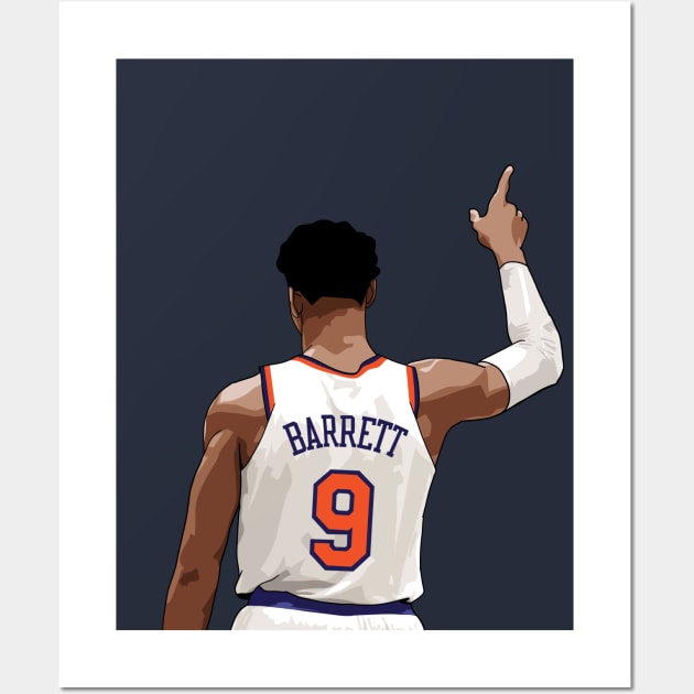 RJ Barrett Vector Back White Wall Art by qiangdade